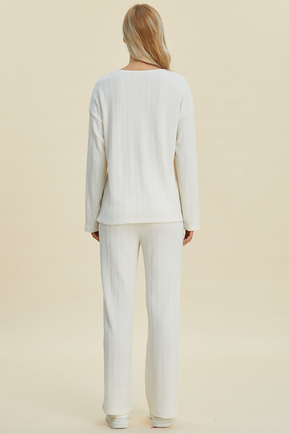 Jeni Cable-Knit Long Sleeve Top and Pants Set