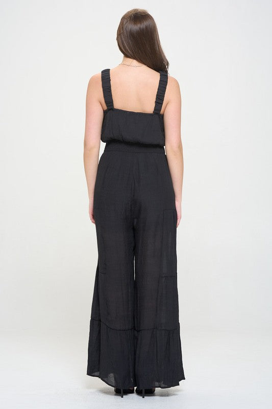Gabbie ELASTIC STRAP TIERED JUMPSUIT
