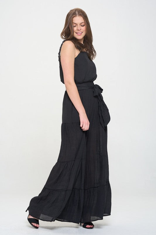Gabbie ELASTIC STRAP TIERED JUMPSUIT
