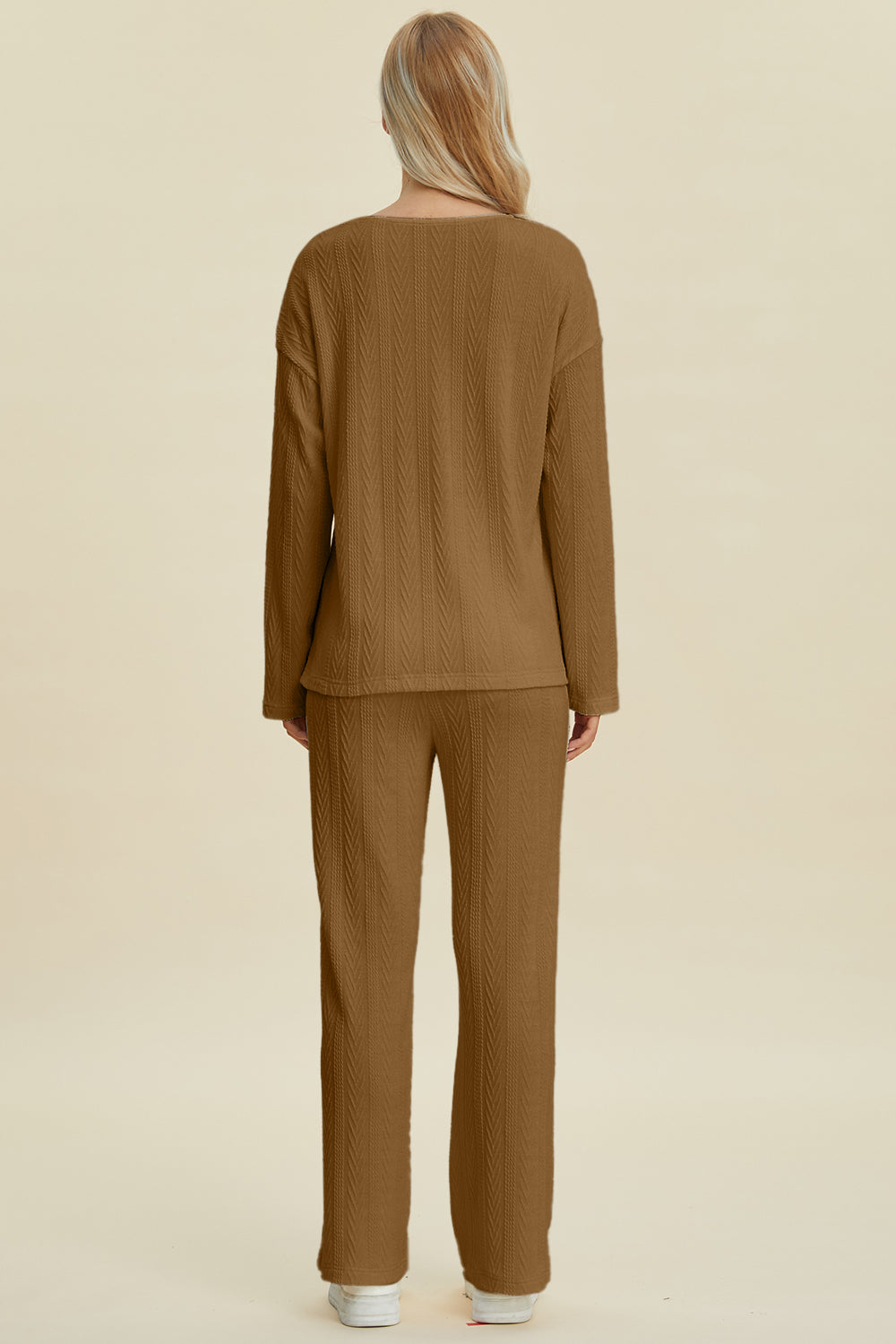 Jeni Cable-Knit Long Sleeve Top and Pants Set