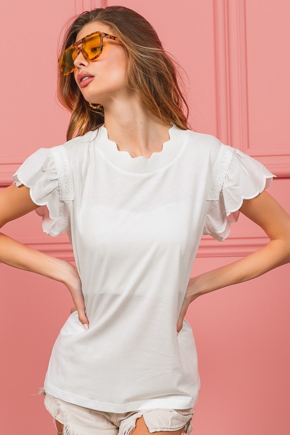 Sally Lace Trim Top