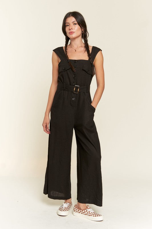 Delilah Plus Sleeveless Square Neck Jumpsuit