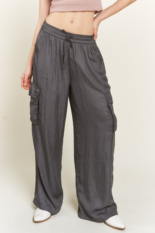 Everly Satin Cargo Pants