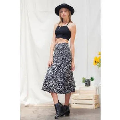 Gwen Animal Print Midi Skirt
