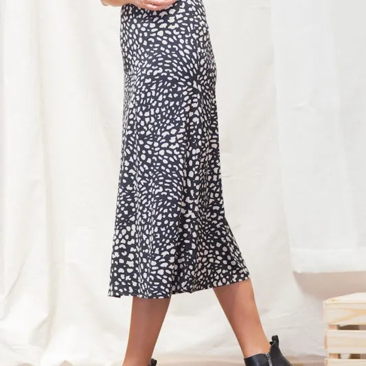 Gwen Animal Print Midi Skirt