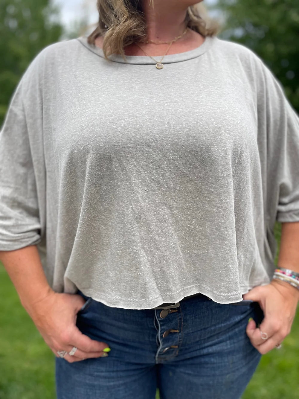 Megan Oversized Twist Sleeve Tee
