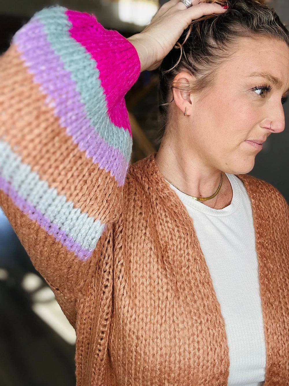 Elsie Stripe Sleeve Sweater