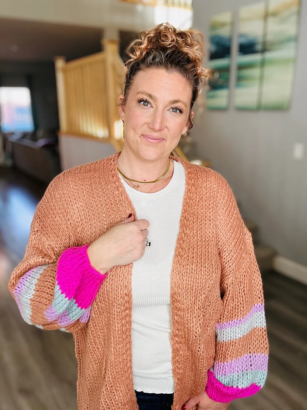 Elsie Stripe Sleeve Sweater
