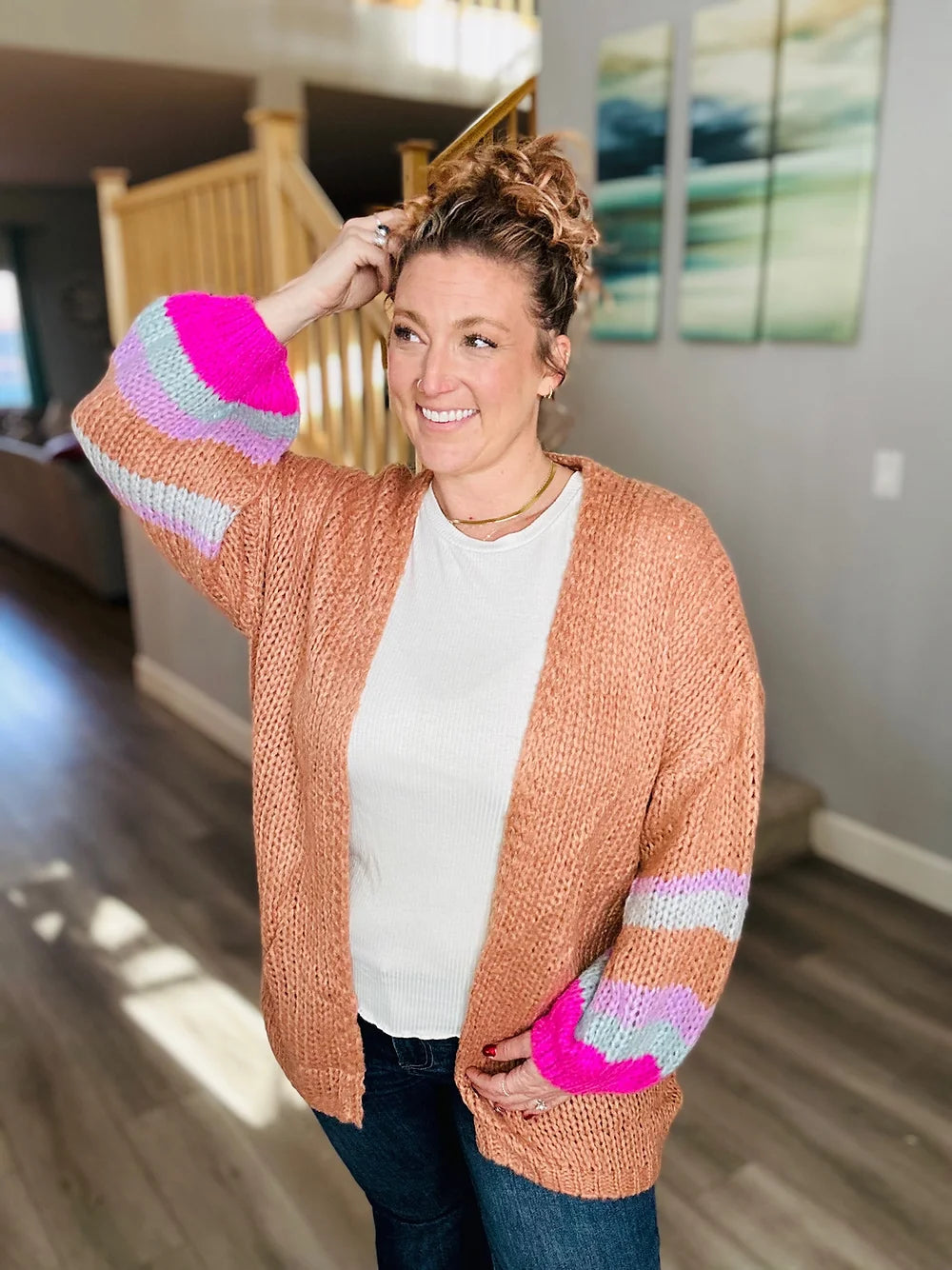 Elsie Stripe Sleeve Sweater