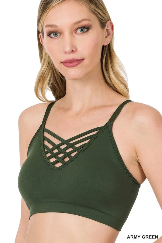 V-Lattice Front Bralette