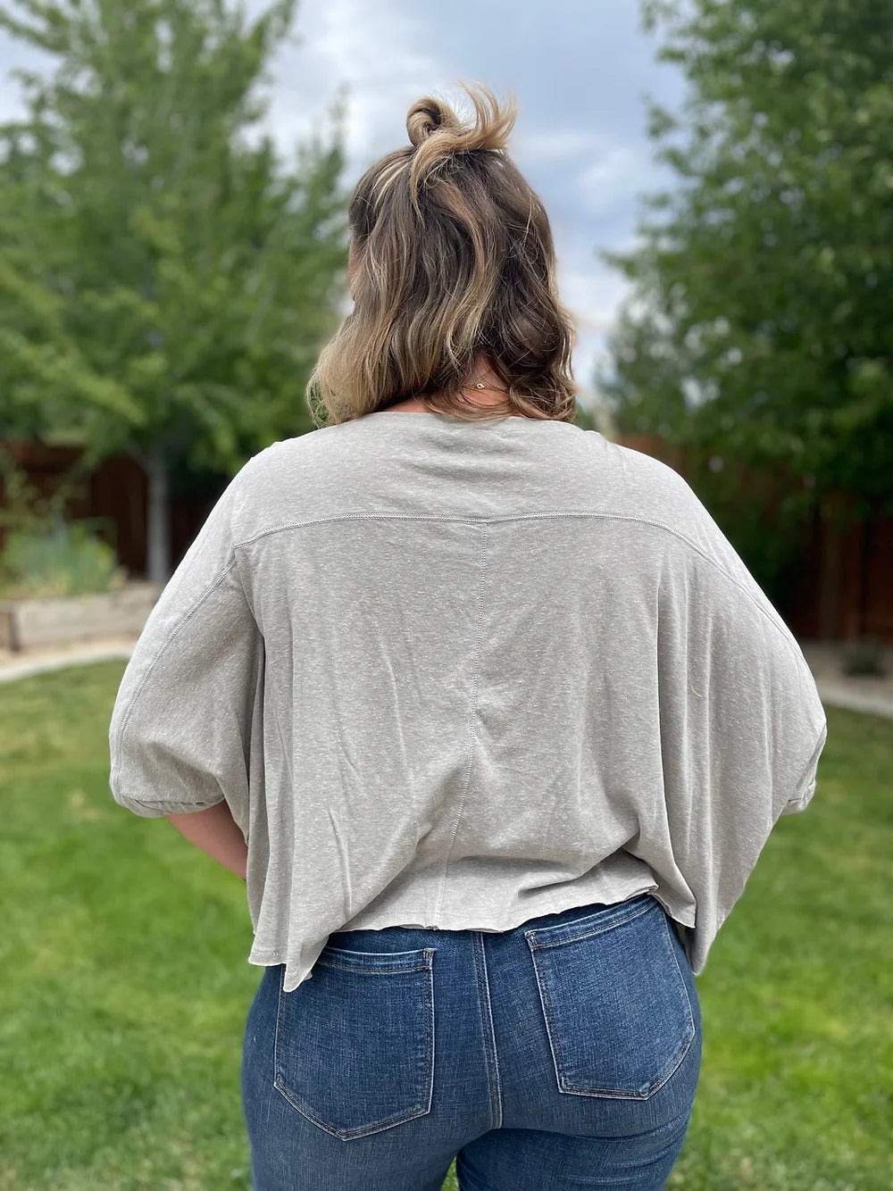 Megan Oversized Twist Sleeve Tee
