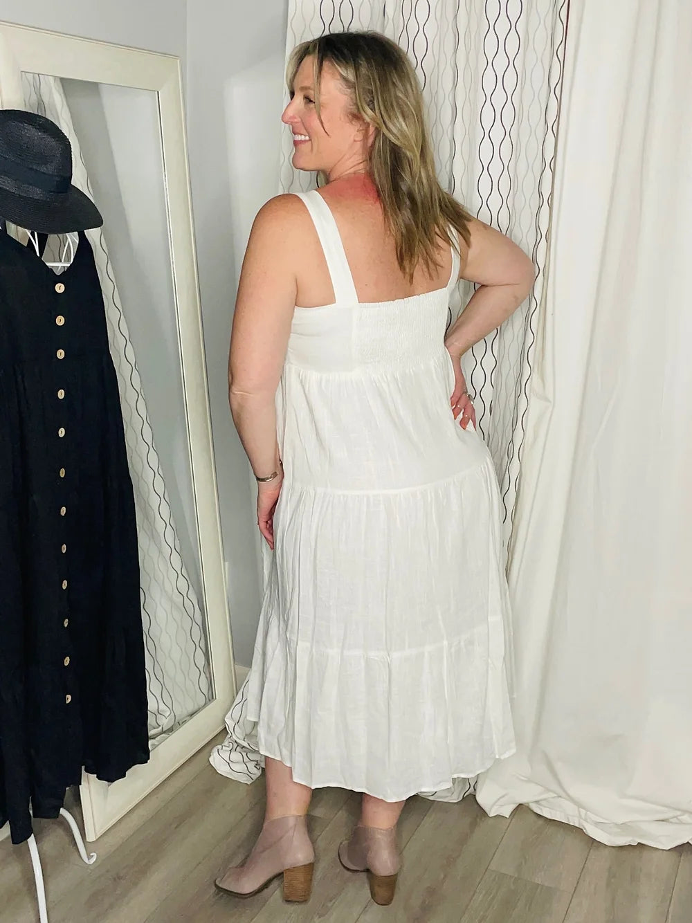 Katey Button Front Midi Dress
