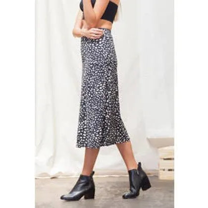 Gwen Animal Print Midi Skirt