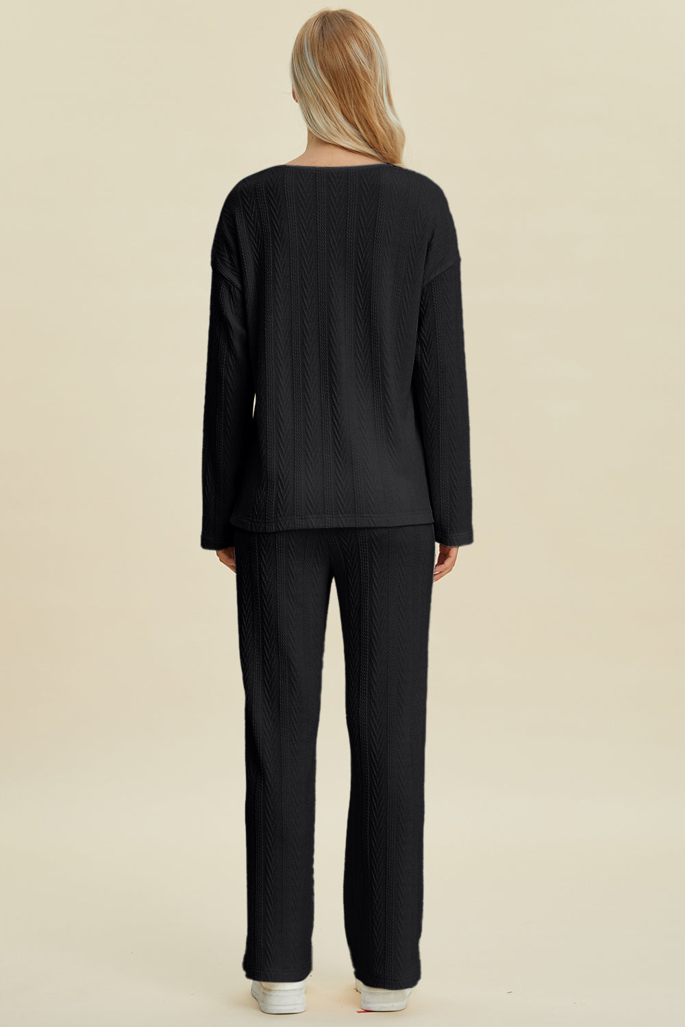 Jeni Cable-Knit Long Sleeve Top and Pants Set