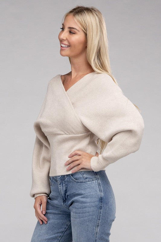 Vanessa Cross Wrap Pullover Sweater