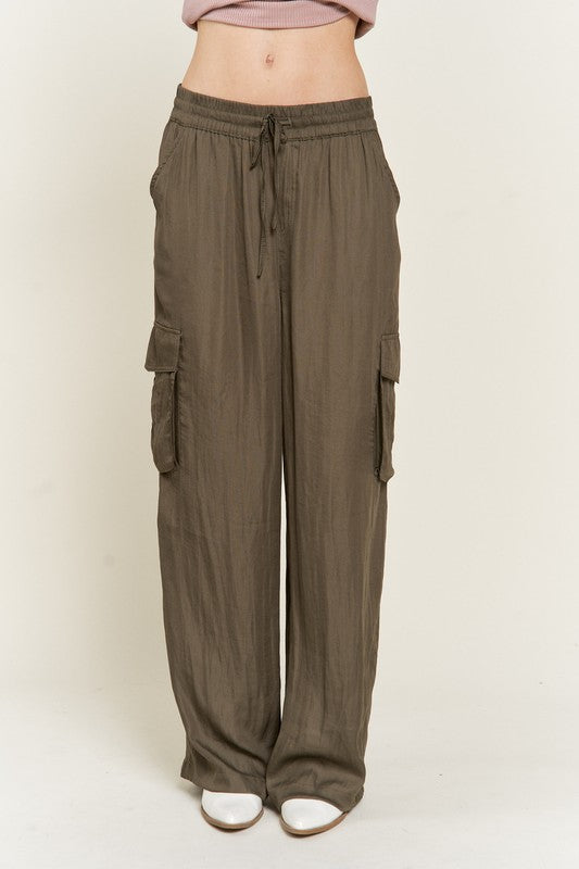 Everly Satin Cargo Pants