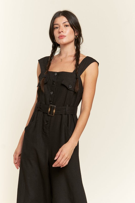 Delilah Plus Sleeveless Square Neck Jumpsuit