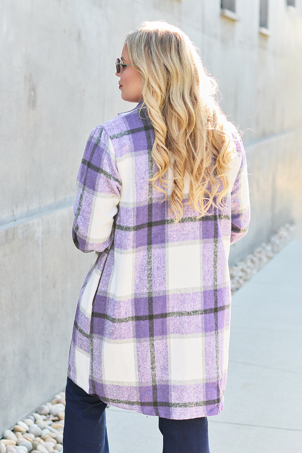 Genessa Plaid Button Up Lapel Collar Coat