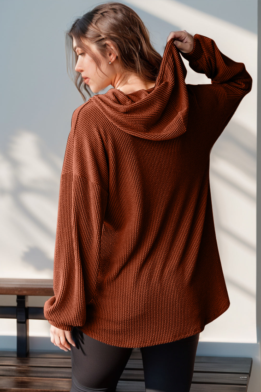 Helen Half Button Long Sleeve Hoodie
