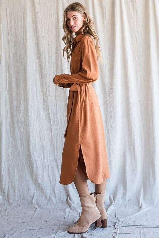 Lucy Button Down Belted Dress
