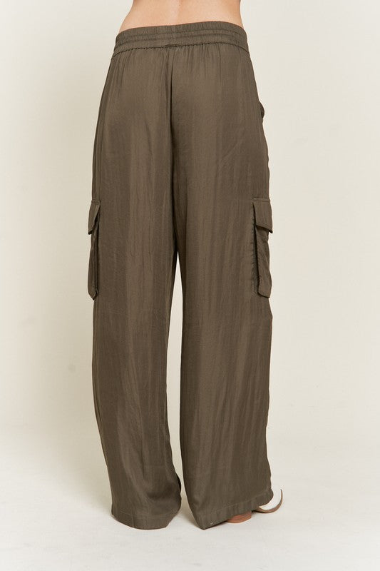 Everly Satin Cargo Pants
