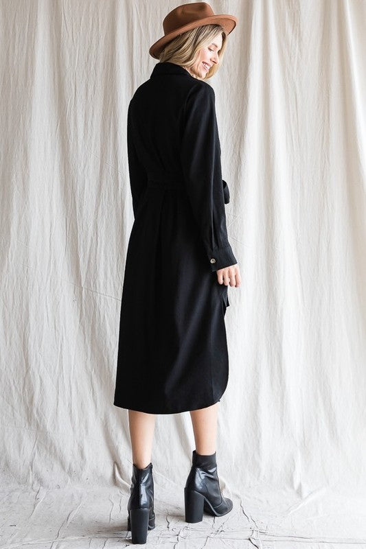 Lucy Button Down Belted Dress (Plus Size)