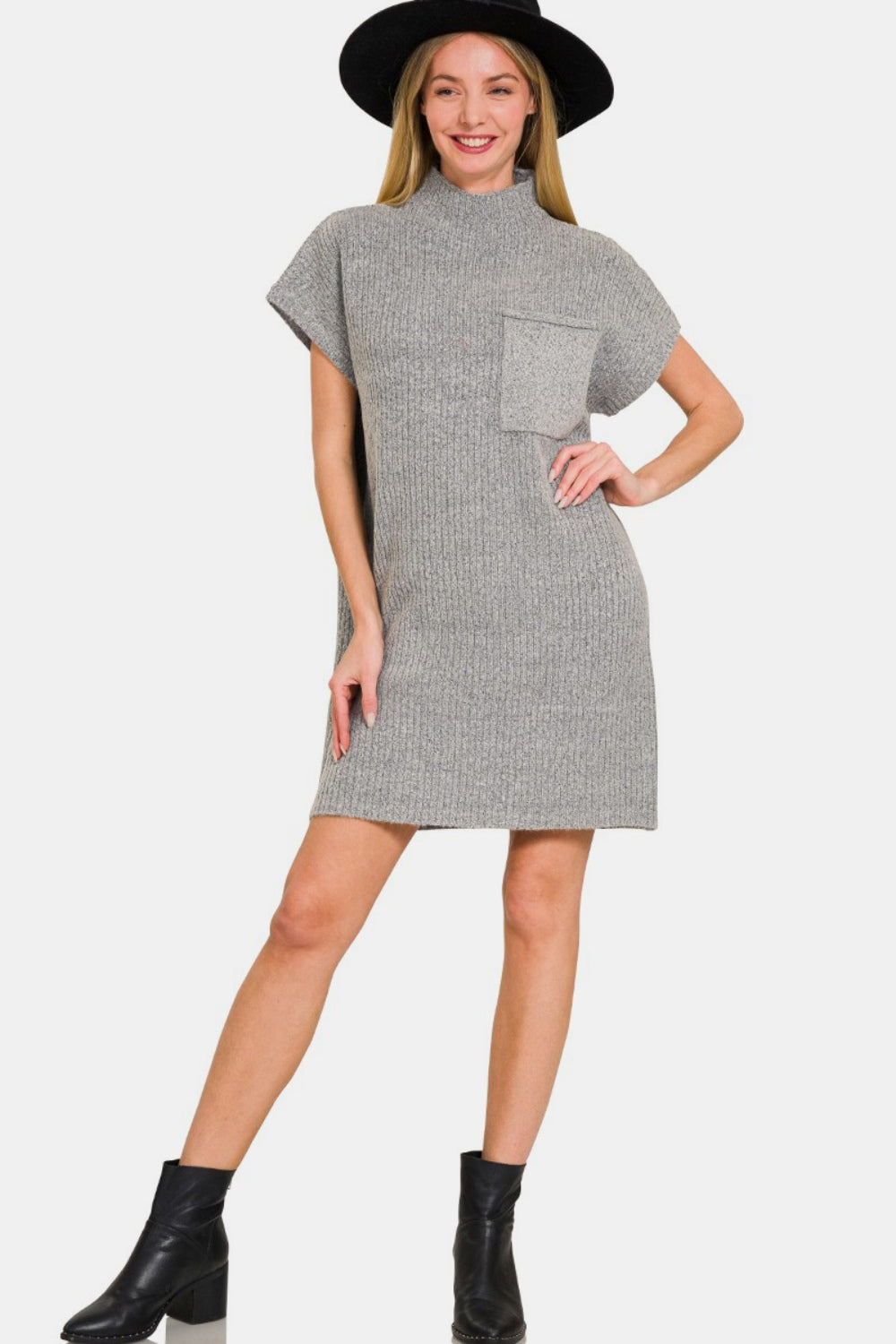 Angela Short Sleeve Sweater Mini Dress