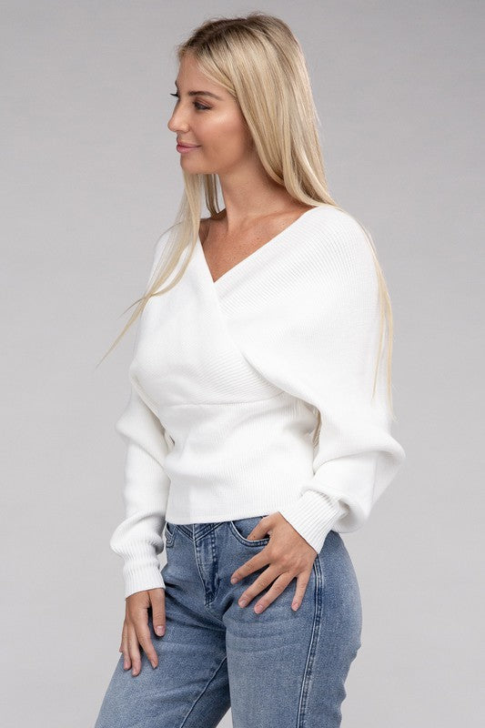Vanessa Cross Wrap Pullover Sweater