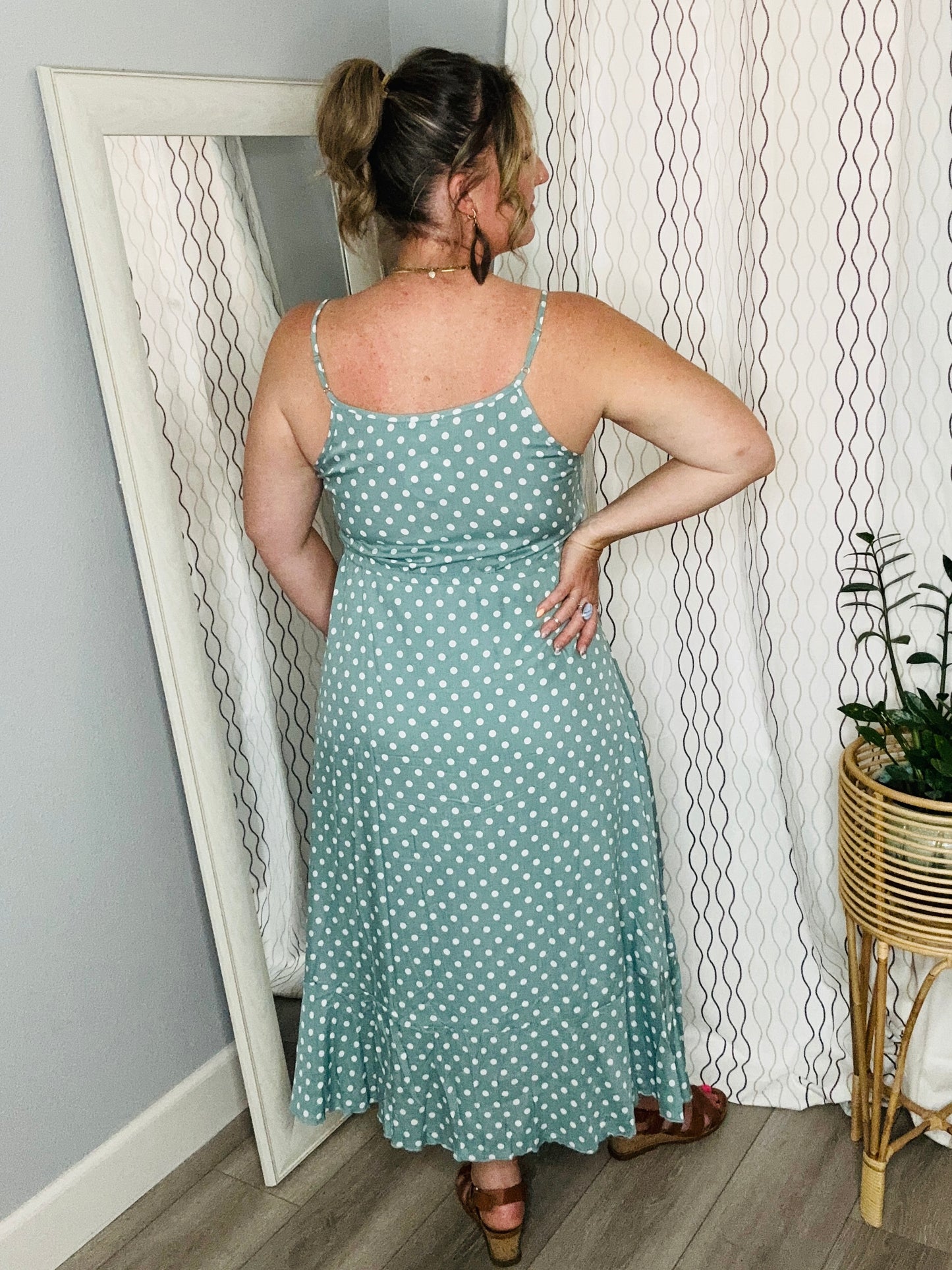 Colleen Button Front Midi Dress
