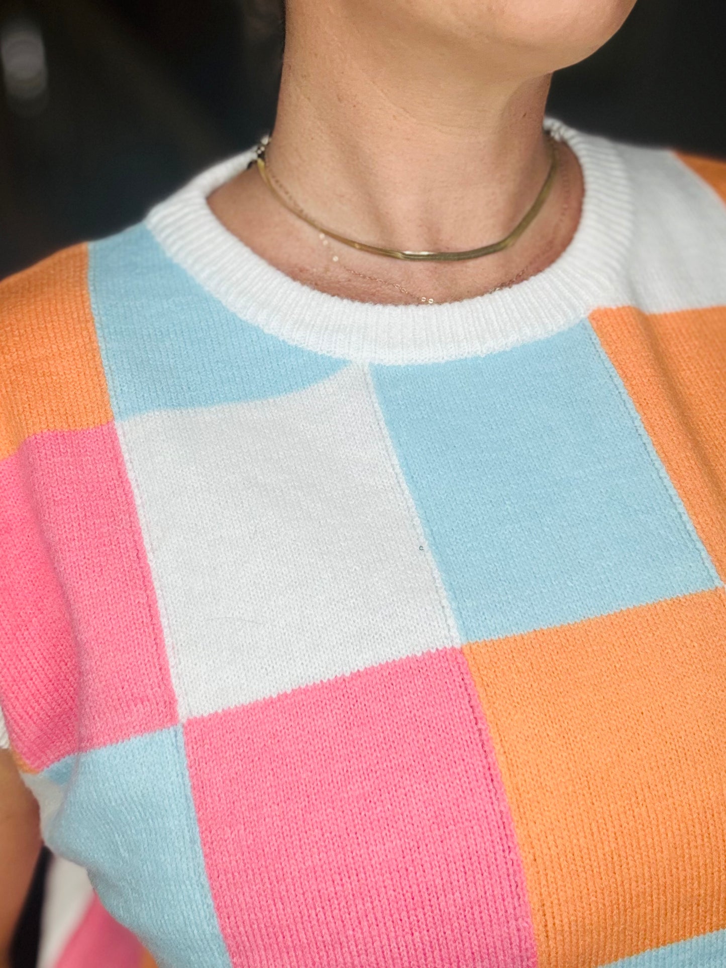 Josie Checkered Sweater Vest