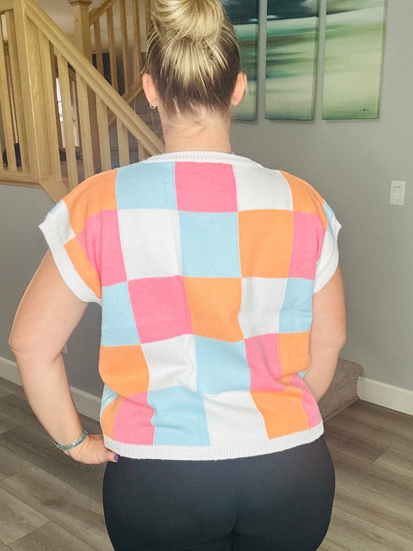 Josie Checkered Sweater Vest