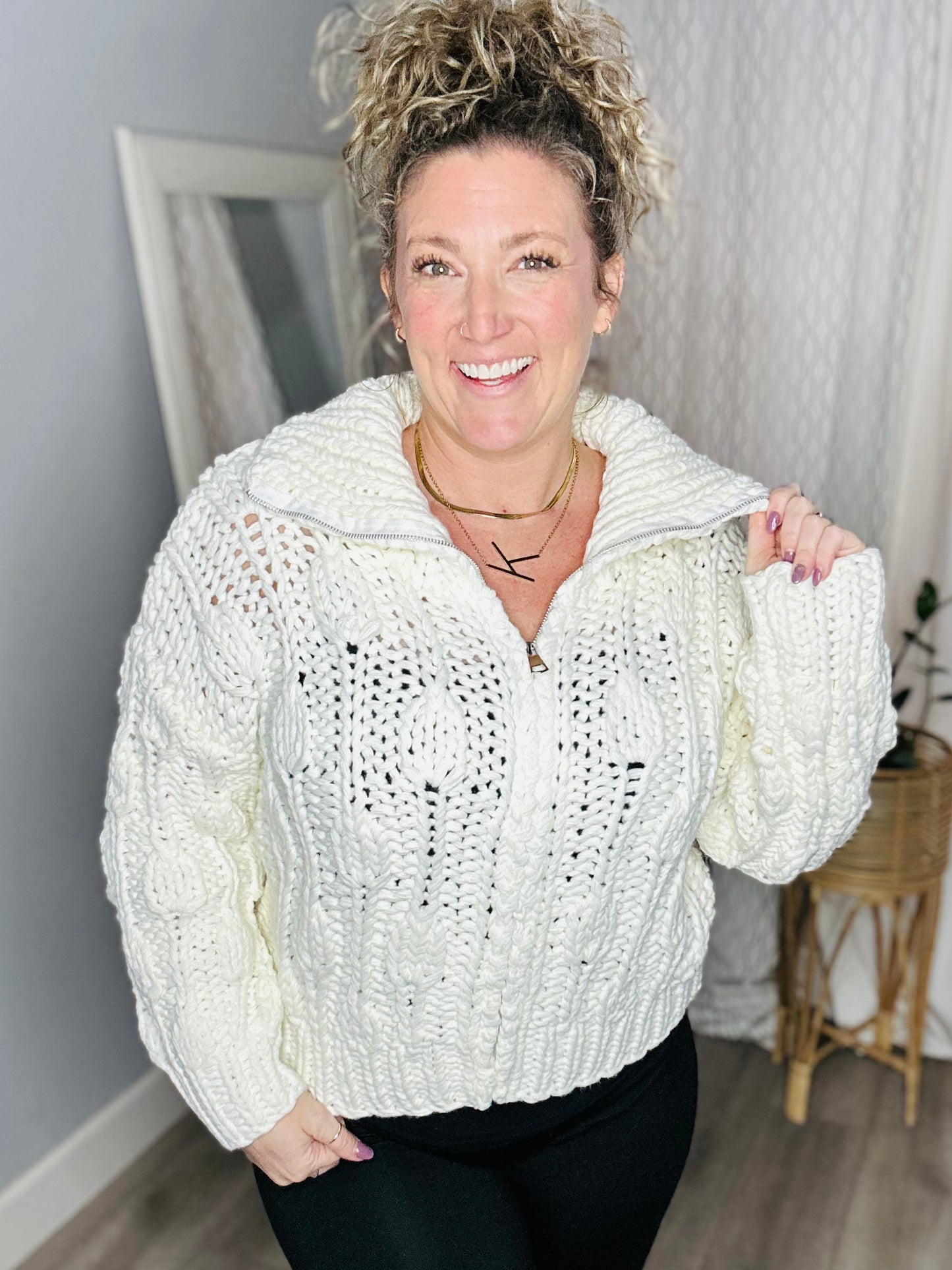 Oaklynn Cropped Zip Sweater