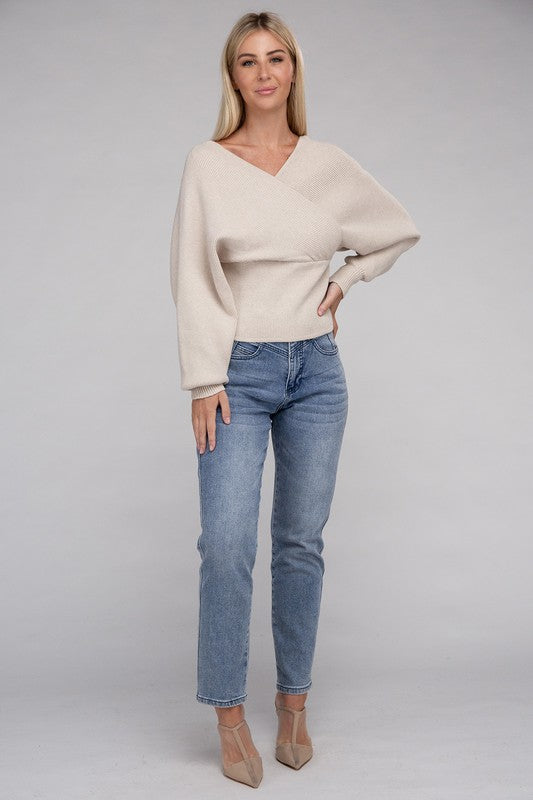 Vanessa Cross Wrap Pullover Sweater