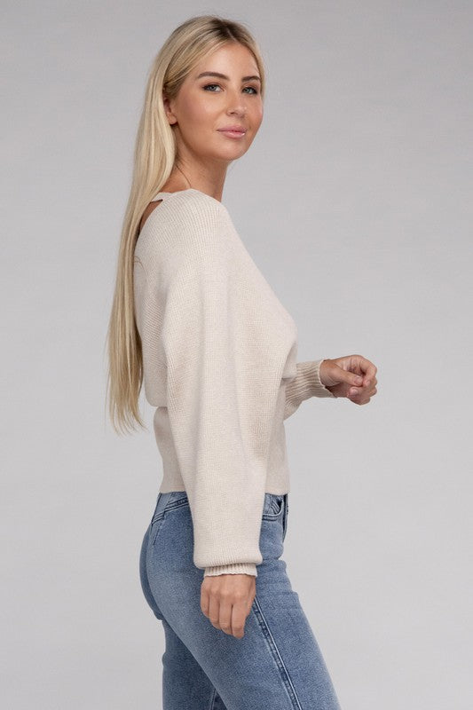 Vanessa Cross Wrap Pullover Sweater