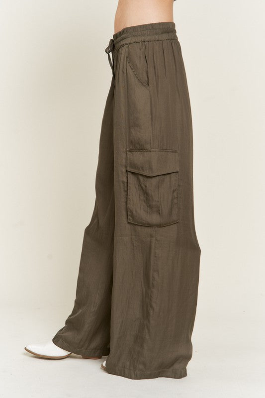 Everly Satin Cargo Pants