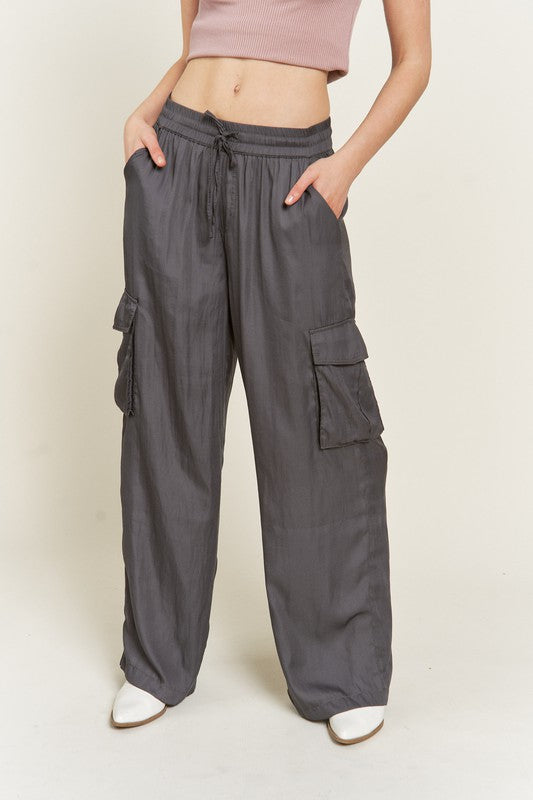 Everly Satin Cargo Pants