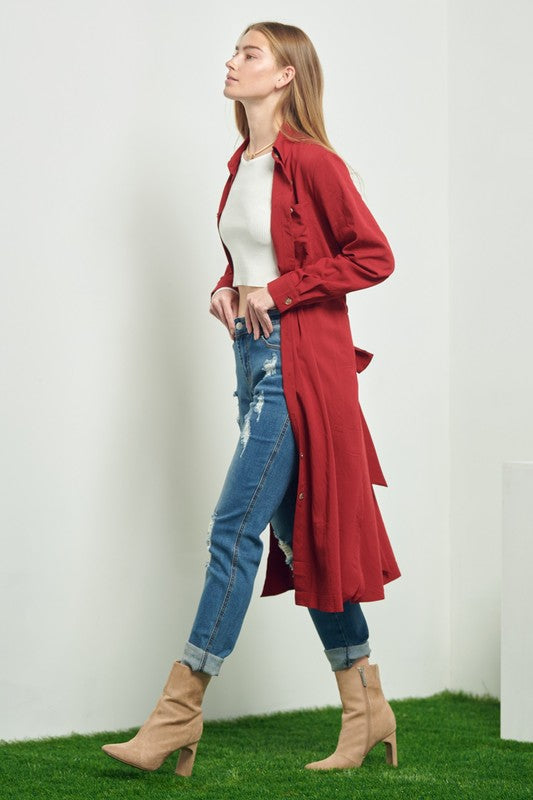 Lucy Button Down Belted Dress (Plus Size)