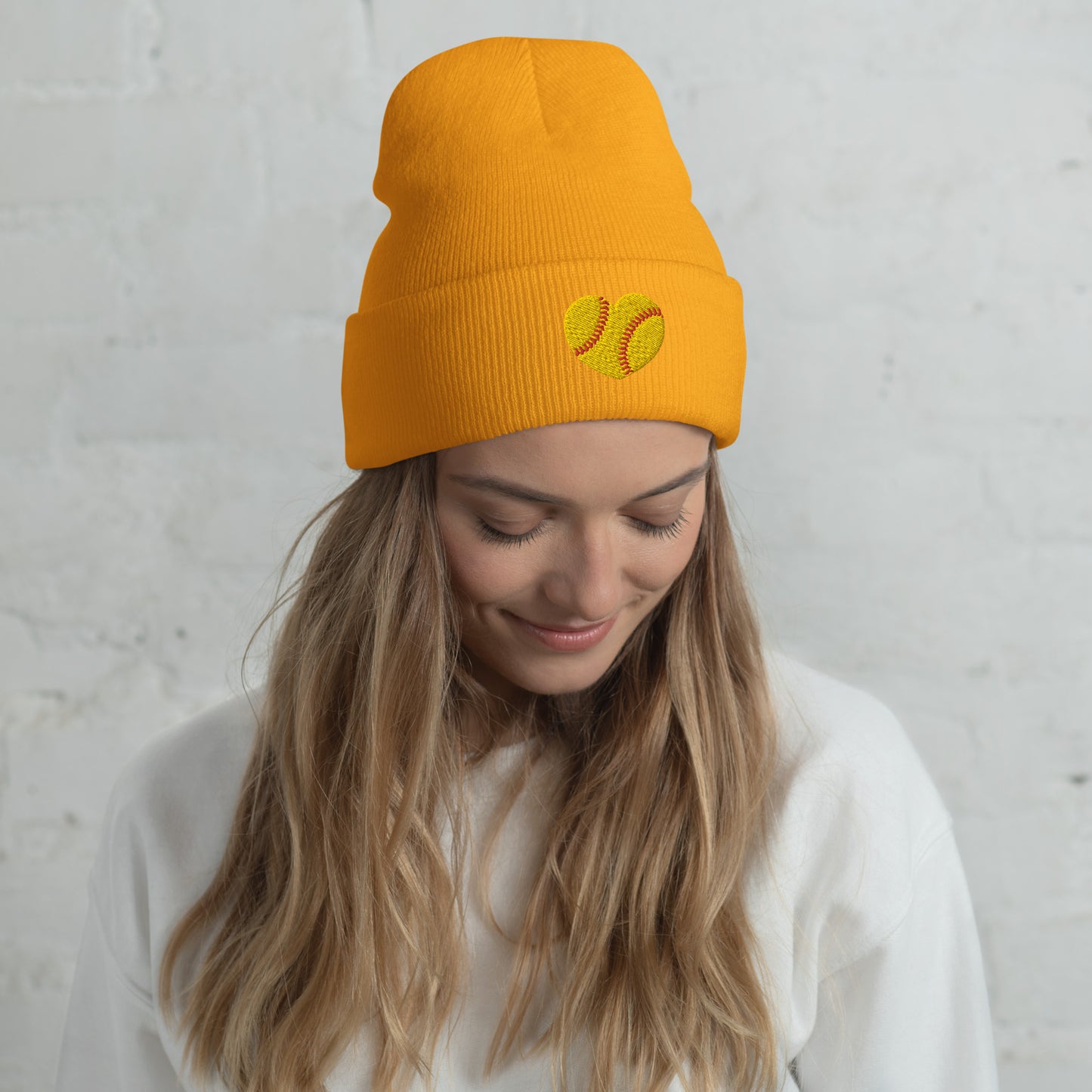 Embroidered Softball Cuffed Beanie