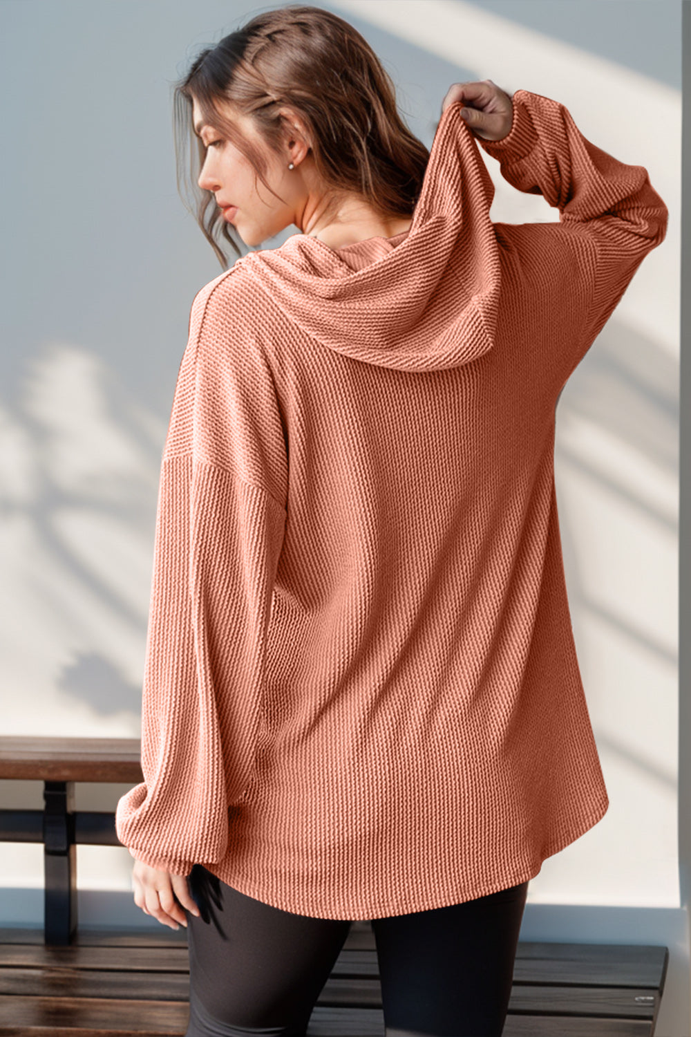 Helen Half Button Long Sleeve Hoodie