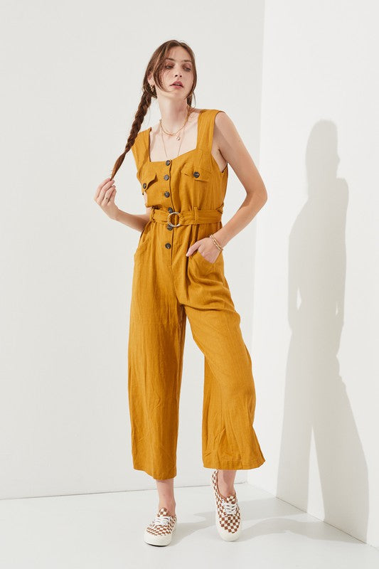 Delilah Plus Sleeveless Square Neck Jumpsuit