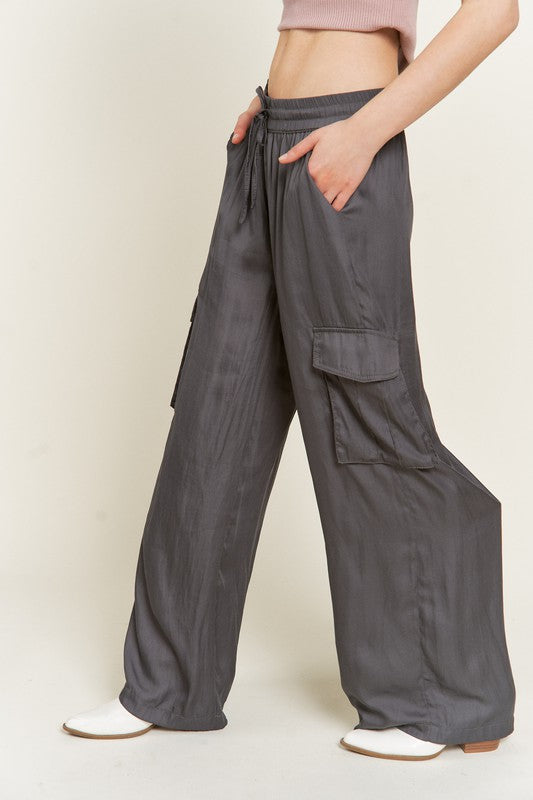 Everly Satin Cargo Pants