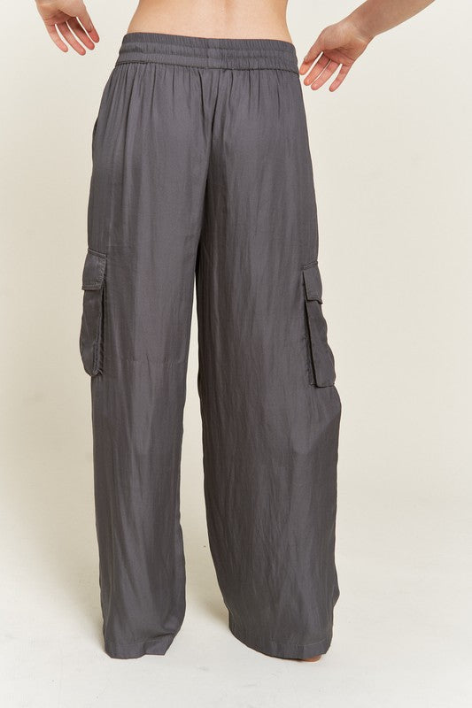 Everly Satin Cargo Pants