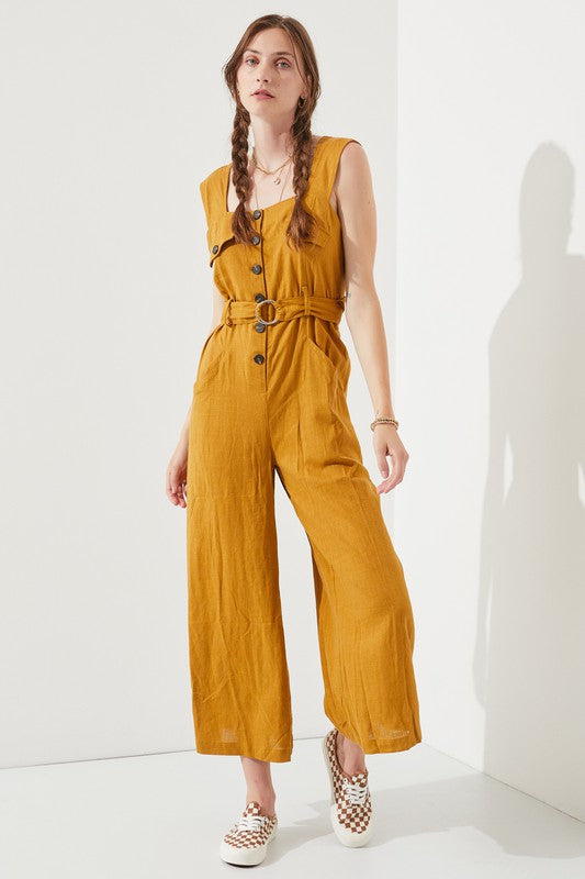 Delilah Plus Sleeveless Square Neck Jumpsuit