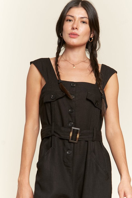 Delilah Plus Sleeveless Square Neck Jumpsuit
