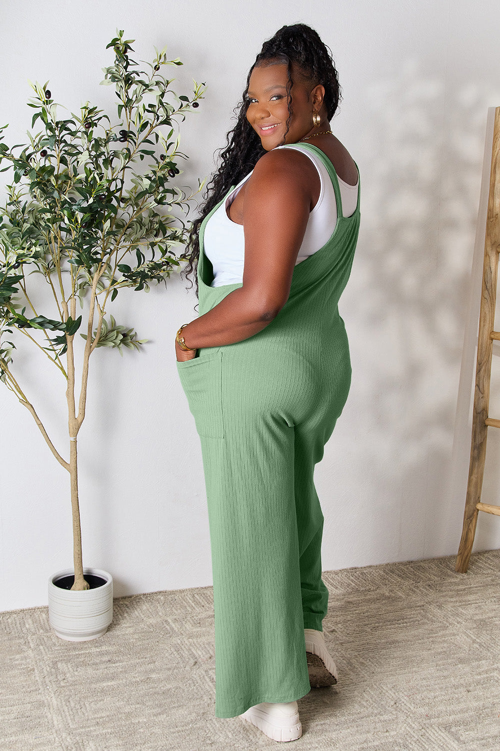 Sheri Wide Strap Overall with Pockets
