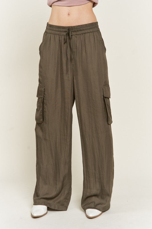 Everly Satin Cargo Pants