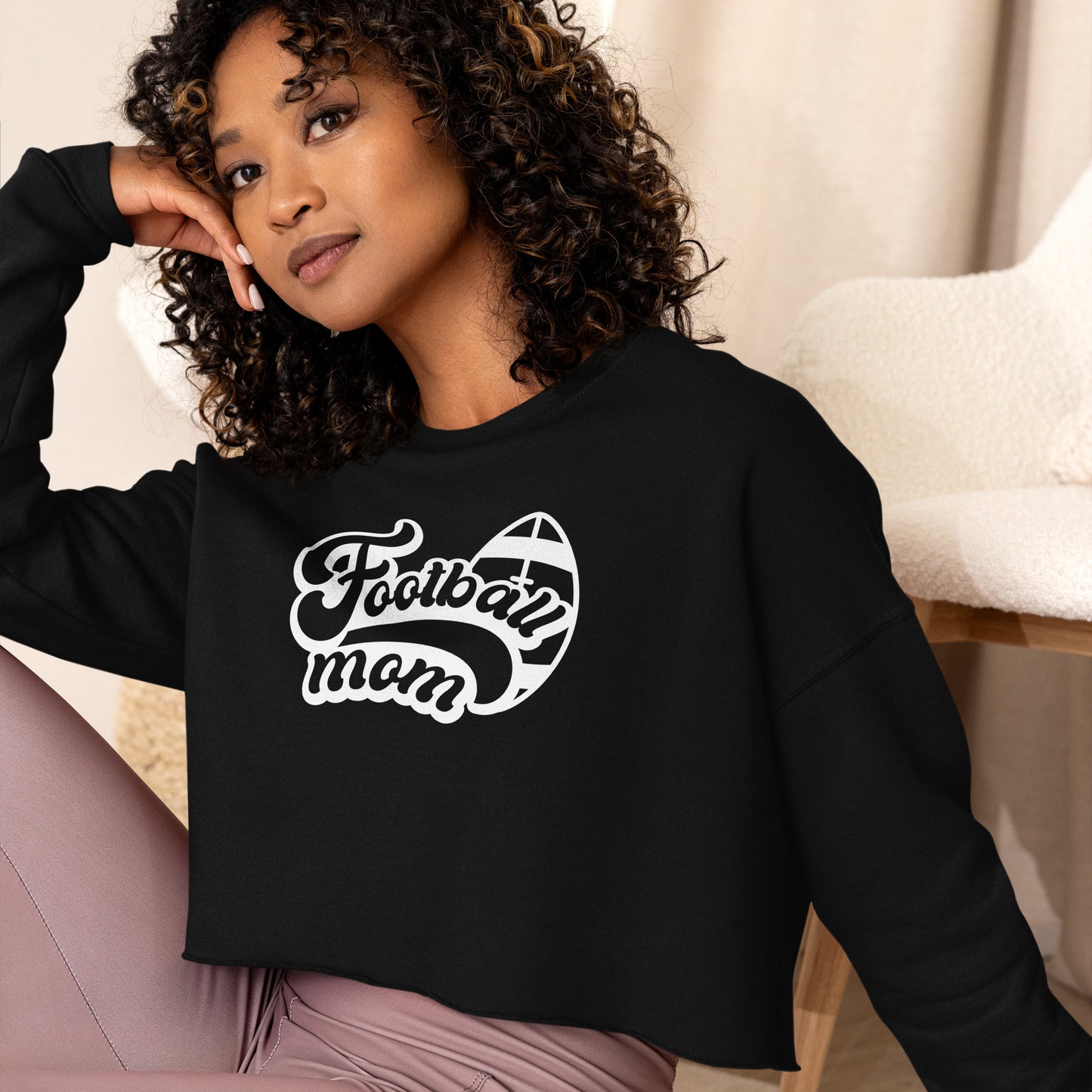 Football Mom Crop Sweatshirt