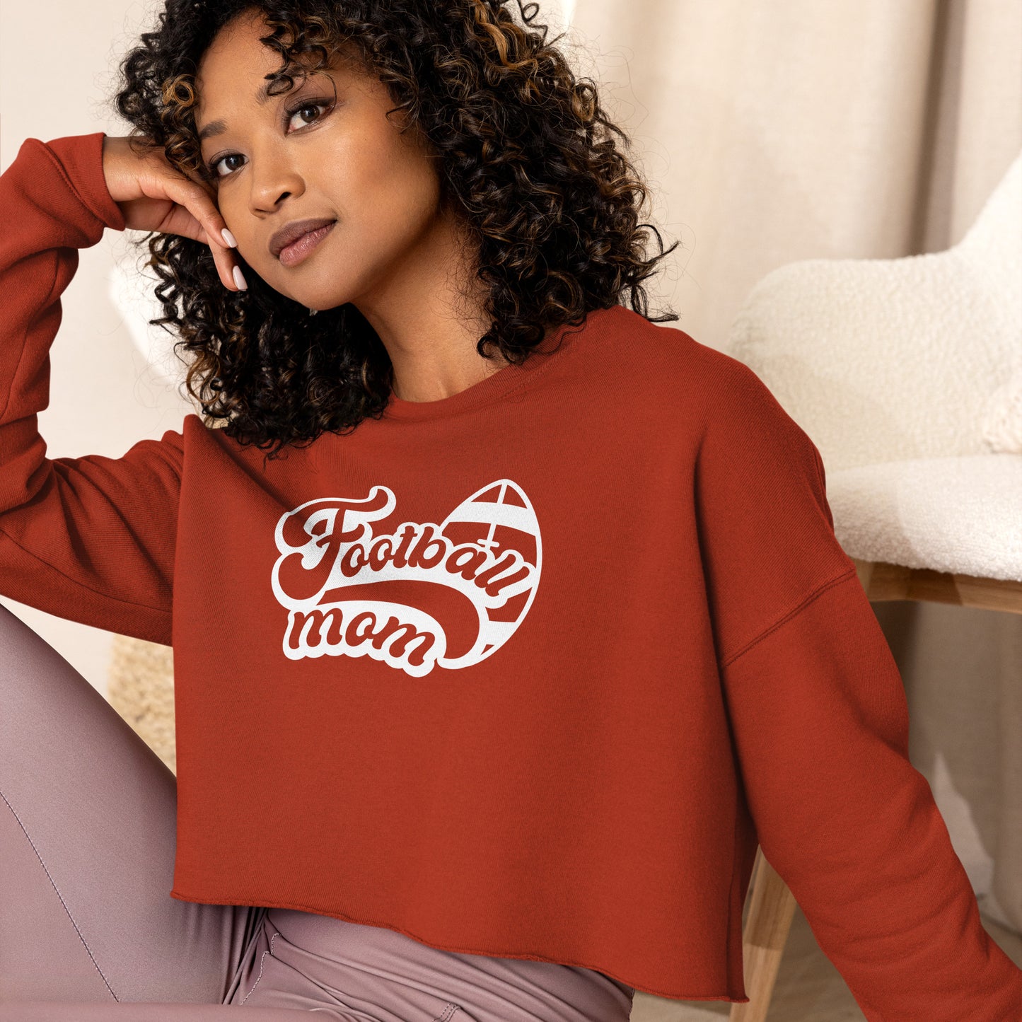 Football Mom Crop Sweatshirt