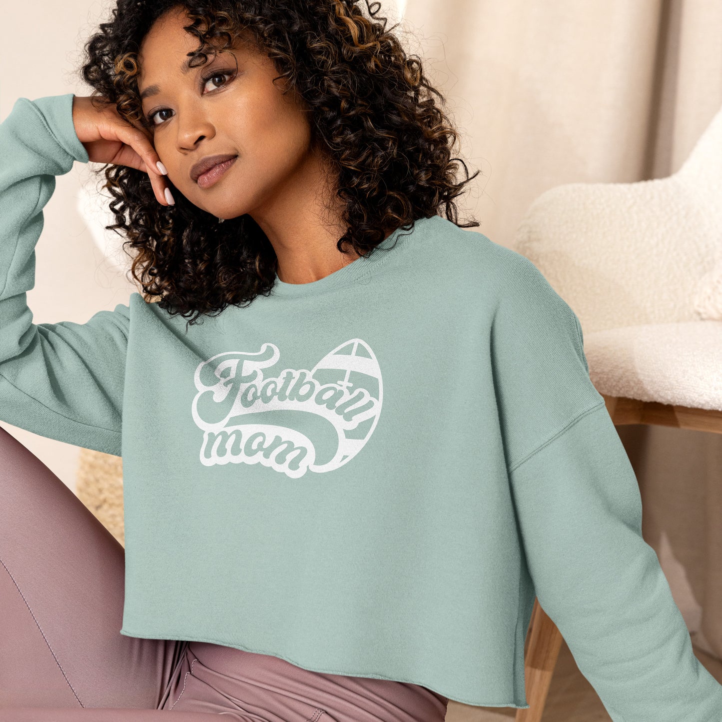 Football Mom Crop Sweatshirt