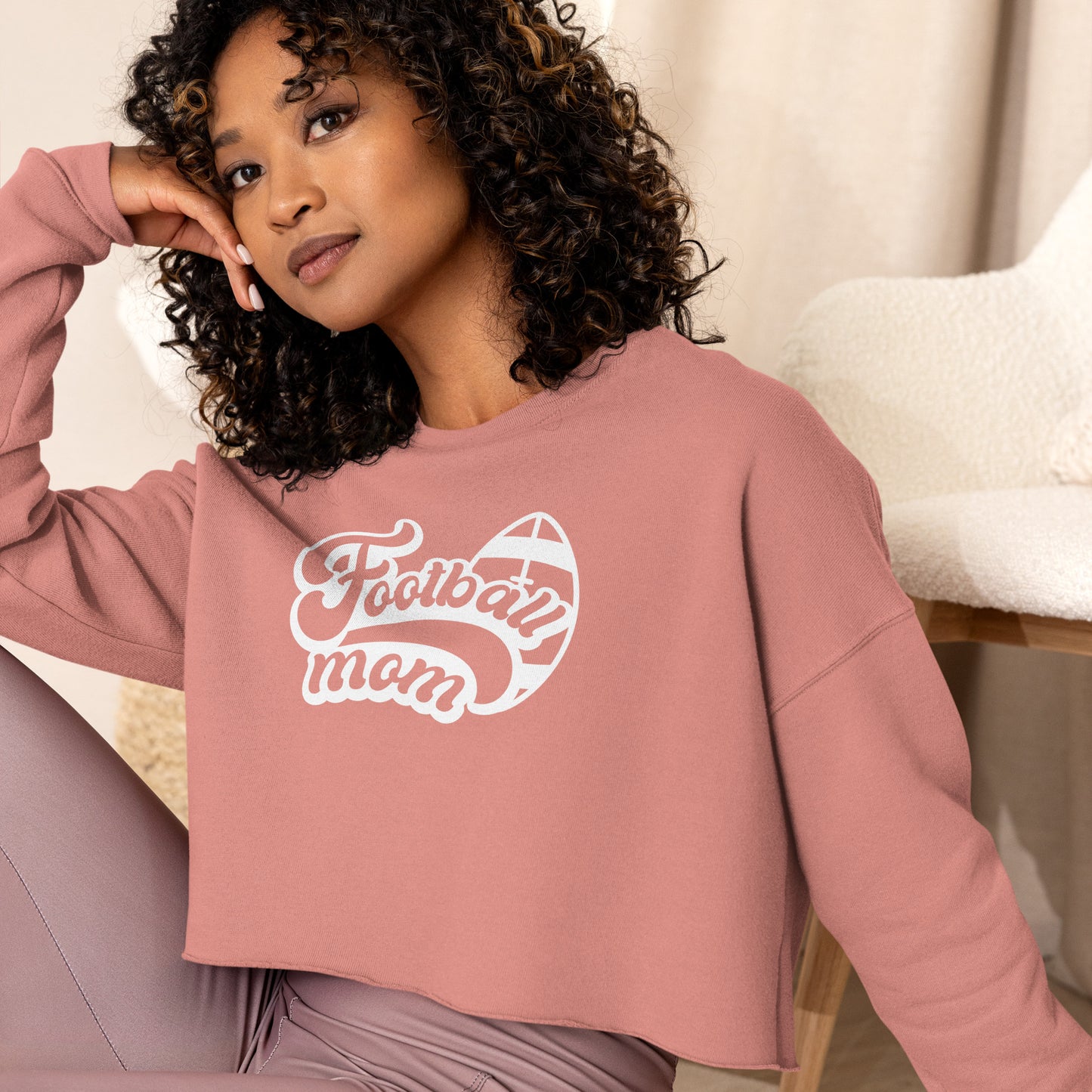 Football Mom Crop Sweatshirt